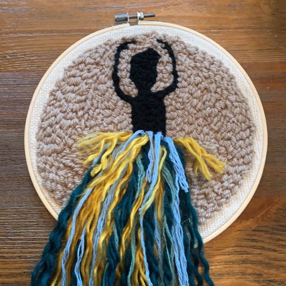 Ballerina punch needle wall art/hair bow holder!! - Picture 4 of 11